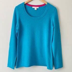 C. Cashmere Woman’s 2-Ply Cashmere Sweater Blue Teal Sz M